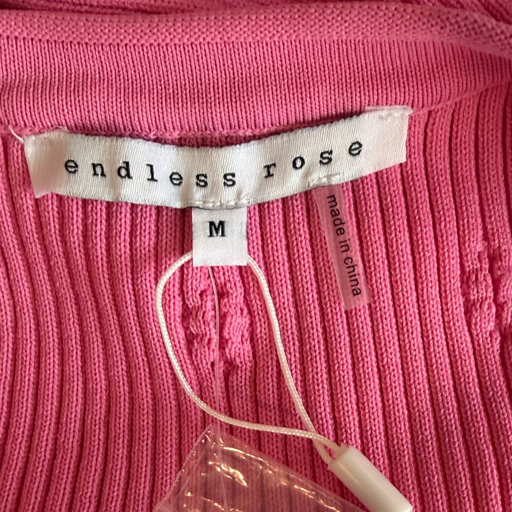 Endless Rose Hot Pink Ribbed Button Cardigan - Picture 2 of 8